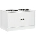 PawHut Large Elevated Dog Bowls with Storage Cabinet
