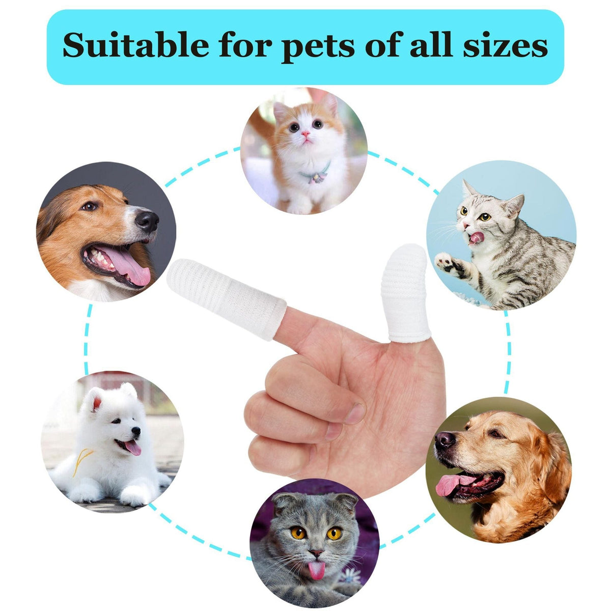 Pet Finger Toothbrush for Dogs and Cats Oral Care Tool Small Cat Finger Toothbrush Grooming Supplies