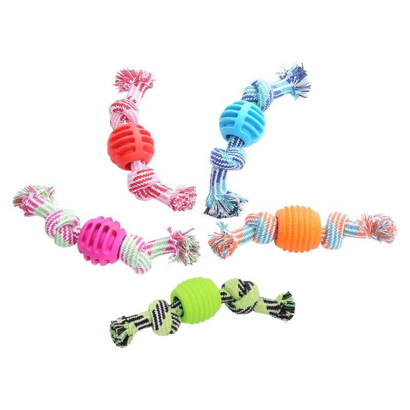 Pet Dog Toy Cotton Rope Double Knot Ball Bite Resistant Tooth Cleaning Toy Ball Pet Supplies